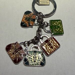 Coach Keychain Bag Charm Keyring with Logo Authentic